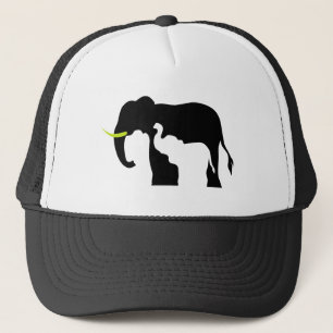 Black and White Elephants Trucker Hat
