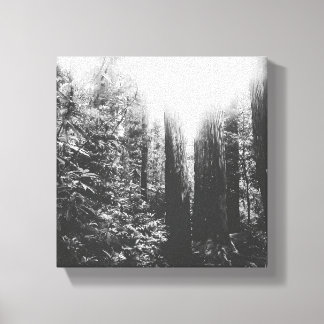 Black and White Enchanted Forest Canvas Print