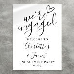 Black And White Engagement Party Welcome Sign<br><div class="desc">This stylish black and white engagement party sign can be personalised with your special party information. Designed by Thisisnotme©</div>