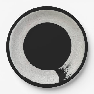 Black and White Enso Symbol Dinner Plates