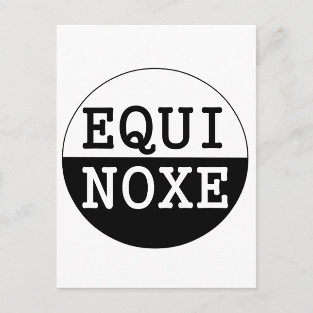 black and white equinox postcard (Front)