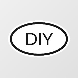 Black and White Euro Style Oval 3 Letter