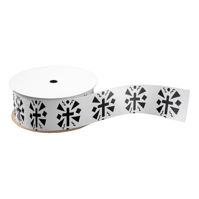 Black and White Faith Cross Journalling Grosgrain Ribbon (Spool)