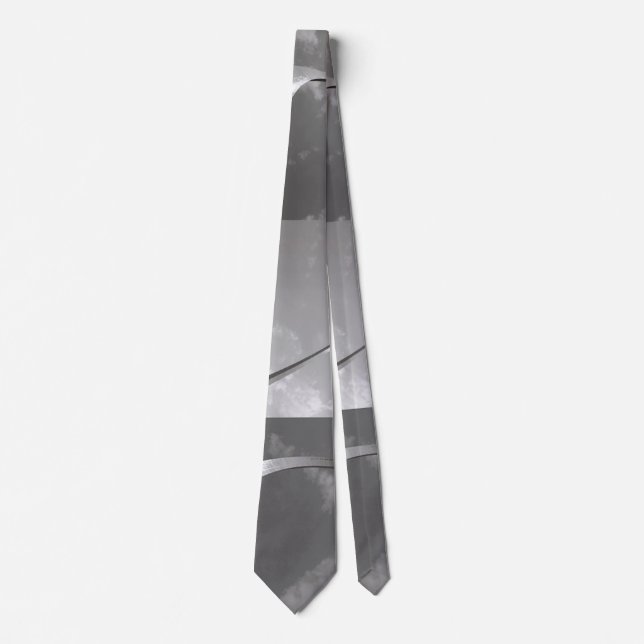 Black and White Famed Gateway Arch Collage Tie (Front)