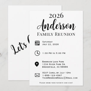 Black and White Family Reunion Simple Connect Invitation