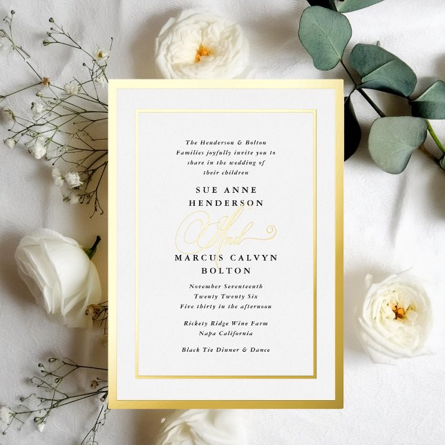 Black and White Fancy Calligraphy Foil Wedding (Creator Uploaded)