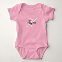 Black and White Fancy Monogram Pink