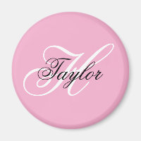 Black and White Fancy Monogram Pink