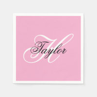 Black and White Fancy Monogram Pink