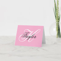 Black and White Fancy Monogram Pink