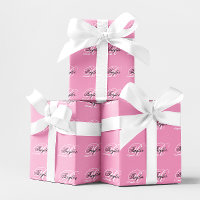 Black and White Fancy Monogram Pink
