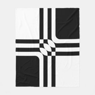 Black and white fantasy fleece blanket