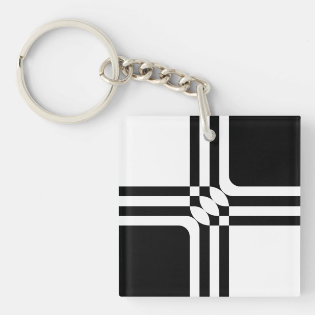 Black and white fantasy key ring (Front)