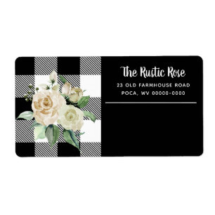 Black and White Farmhouse Style Shipping Label
