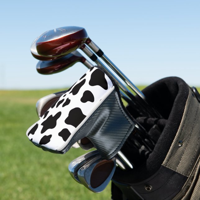 Black and white Faux Cowhide  Golf Head Cover (In Situ)