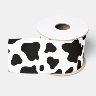Black and white Faux Cowhide  Grosgrain Ribbon