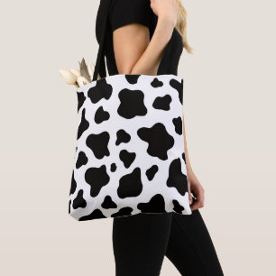 Black and white Faux Cowhide  Tote Bag