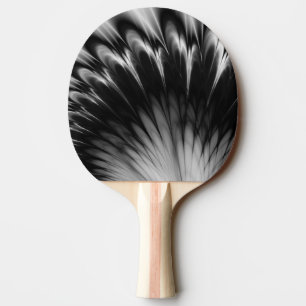Black and White Feathers Ping Pong Paddle
