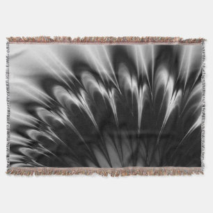 Black and White Feathers Throw Blanket