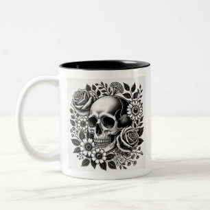Black and White Femme Forte Two-Tone Coffee Mug