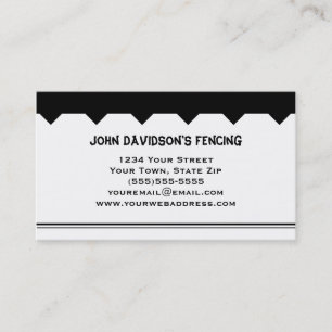 Black and White Fencing Business cards
