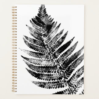 Black and White Fern Leaf Print Planner