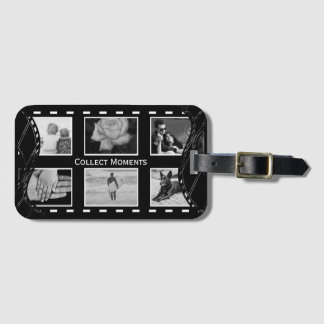 Black and White Film Reel Luggage Tag