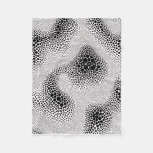 Black And White Fine Dot Wave Pattern Art Fleece B Blanket