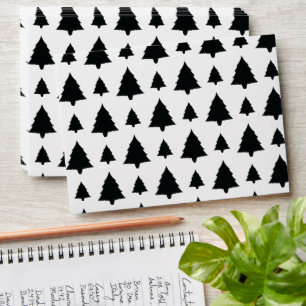 Black And White Fir Christmas Tree Pattern Envelope