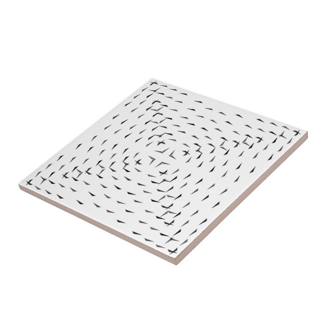 Black And White First Flight Wings Abstract Art Tile (Side)