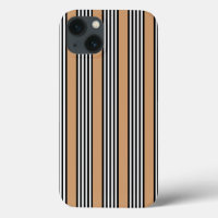 Black and white five stripe pattern with tan