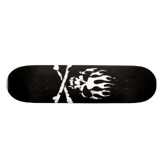 black and white flame skull skate board