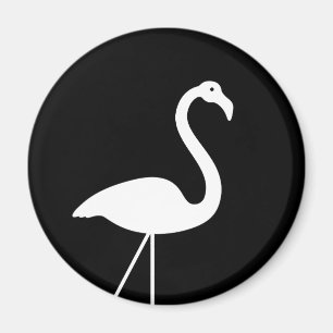 Black and White Flamingo Magnet