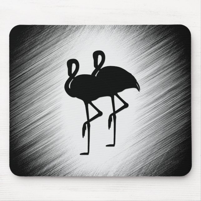 Black and White Flamingo Mouse Pad (Front)