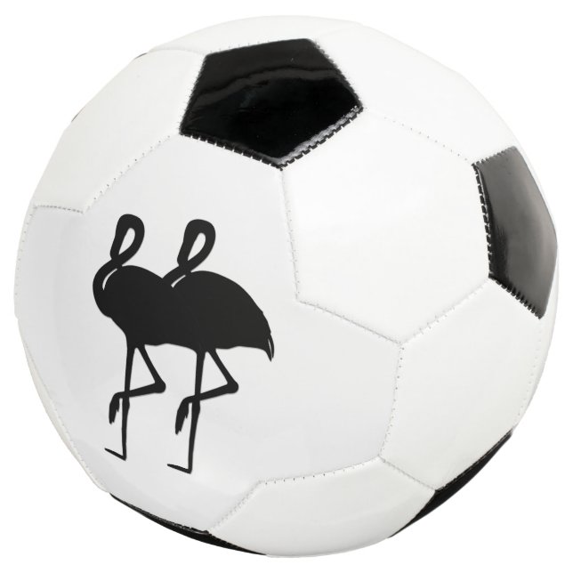 Black and White Flamingo Soccer Ball (Three Quarter)