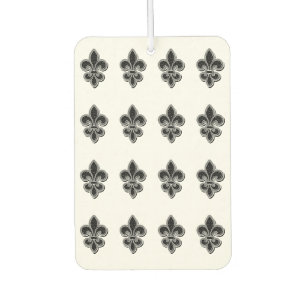 Black and White Fleur De Lis Car Air Freshener