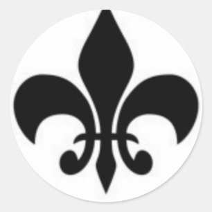 Black And White Fleur De Lis Classic Round Sticker