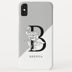 Black And White Floral Alphabet Monogram Case-Mate iPhone Case