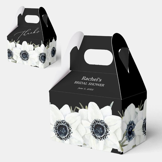 Black and White Floral Bridal Shower Favour Box (Creator Uploaded)