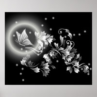Black And White Floral Butterfly Fantasy