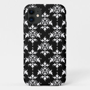 Black and White Floral Damask Pattern Case-Mate iPhone Case