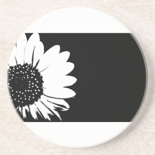 Black and White Floral Design Coaster