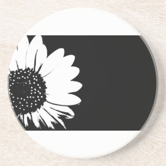 Black and White Floral Design Coaster