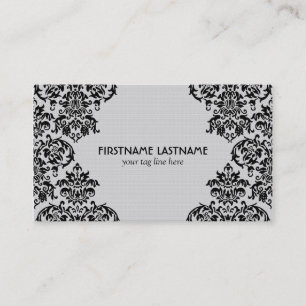 Black And White Floral Design Template Business Card