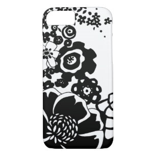Black and White Floral Garden Graphic Pattern iPhone 8/7 Case