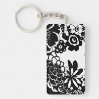 Black and White Floral Garden Graphic Pattern