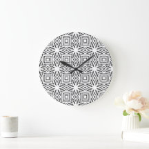 Black and white floral geometric pattern