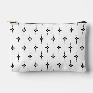 Black and White Floral Inspired Pattern Stylish Accessory Pouch