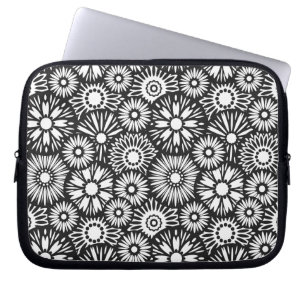 black and white floral Laptop Sleeve