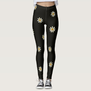 Black and White Floral  Leggings